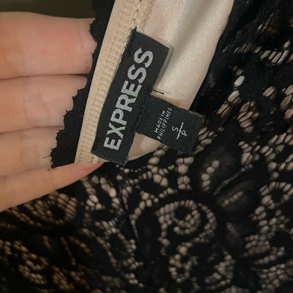 Express black long sleeve lace bodysuit, size Small - Picture 3 of 3